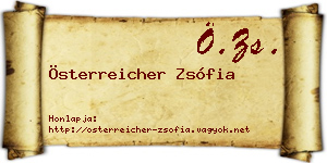Österreicher Zsófia névjegykártya